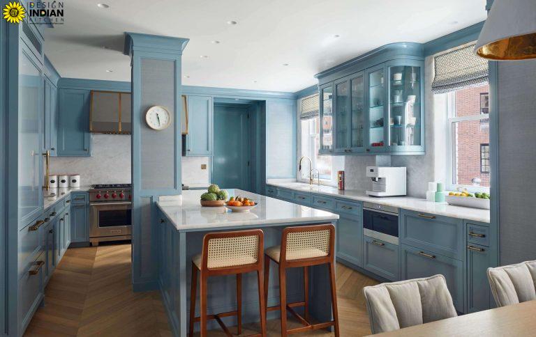 amazing blue colour modular kitchen designs in delhi gurgaon noida india 2 scaled 1