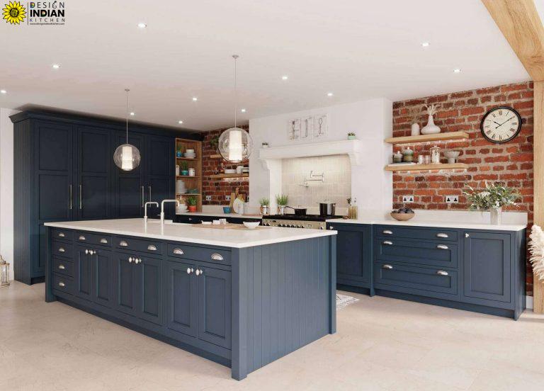 amazing blue colour modular kitchen designs in delhi gurgaon noida india 3