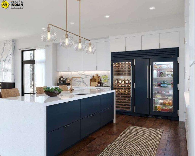 amazing blue colour modular kitchen designs in delhi gurgaon noida india 6