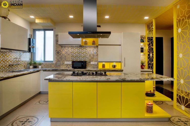 beautiful yellow modular kitchen designs gallery pictures in delhi gurgaon noida india 4 scaled 1