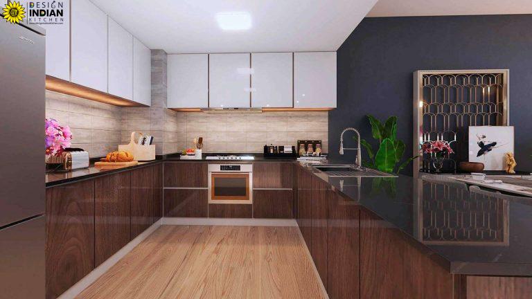 brown colour modular kitchen designs options ideas inspiration in delhi gurgaon noida india 1