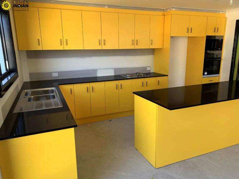 yellow colour modular kitchen designs in delhi gurgaon noida faridabad india 6