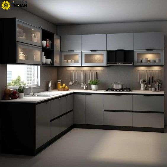 How to Design a Modern L Shape Modular Kitchen • 333 Images • ArtFacade 1