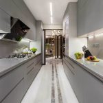 Grey Colour Parallel Kitchen