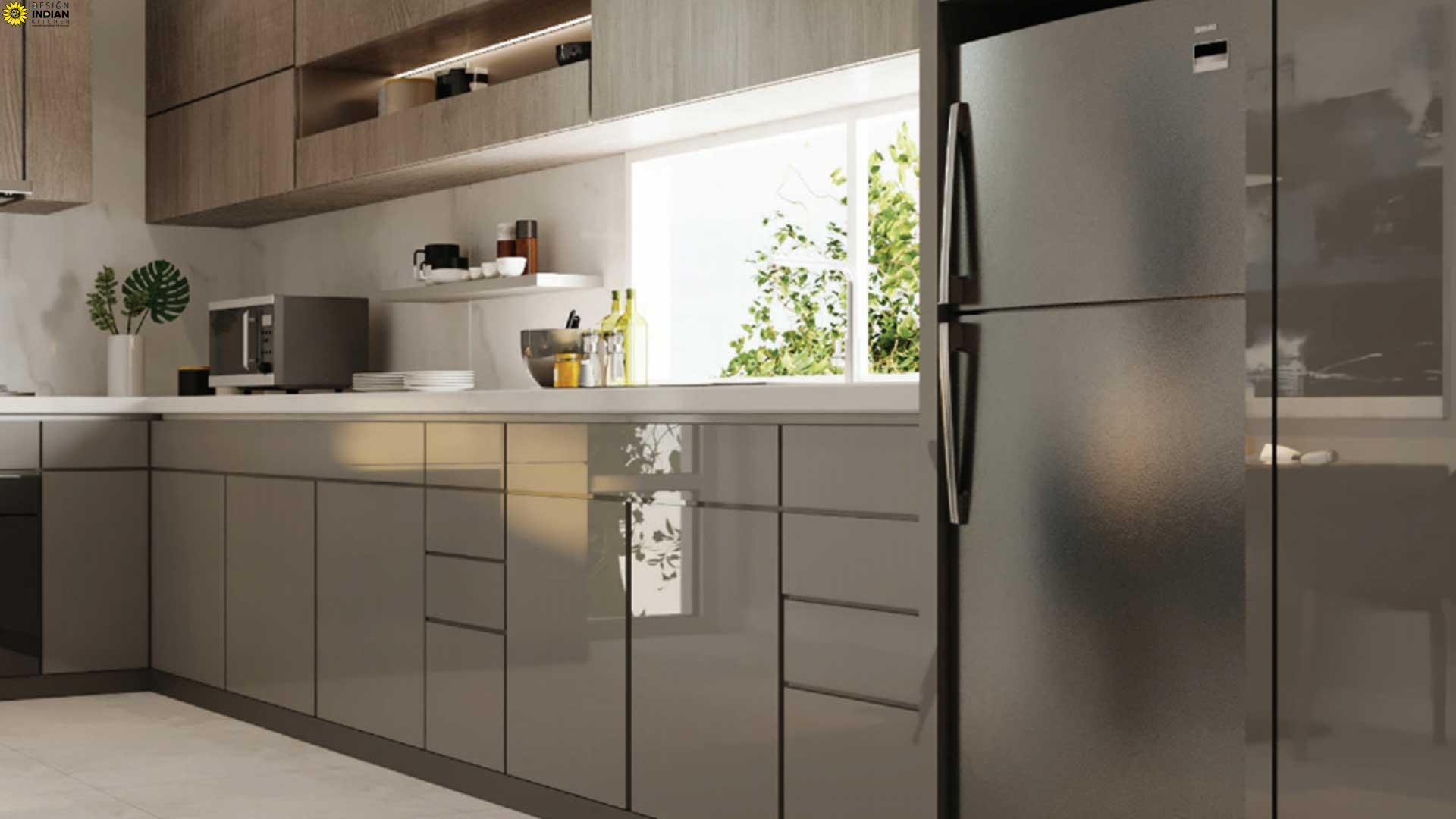 top modular kitchen delhi noida magazine 14646 Grey colour modular kitchen Designs in dehi NCR