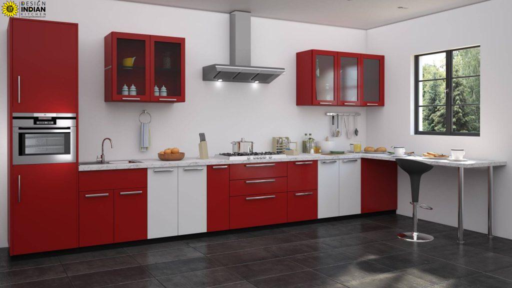 Red Colour Modular Kitchen Dealers