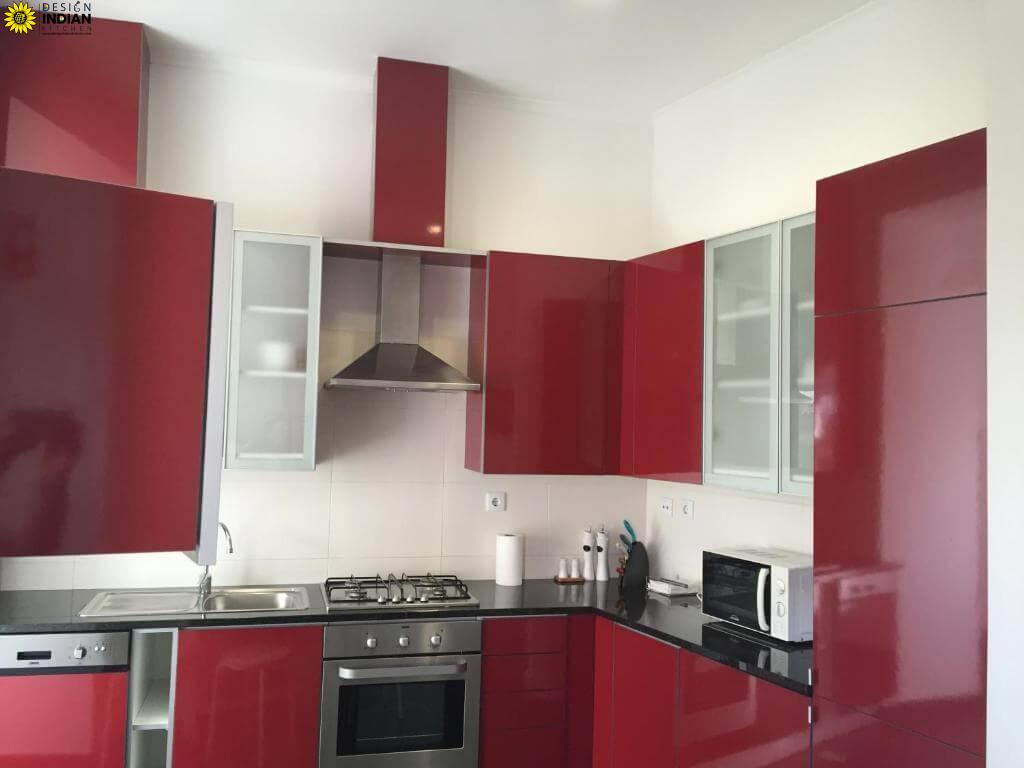 top modular kitchen delhi noida magazine 21983 Red Colour Modular Kitchen Designs