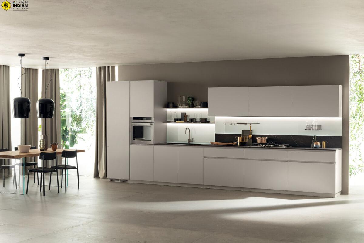 Silver Modular Kitchen Designs