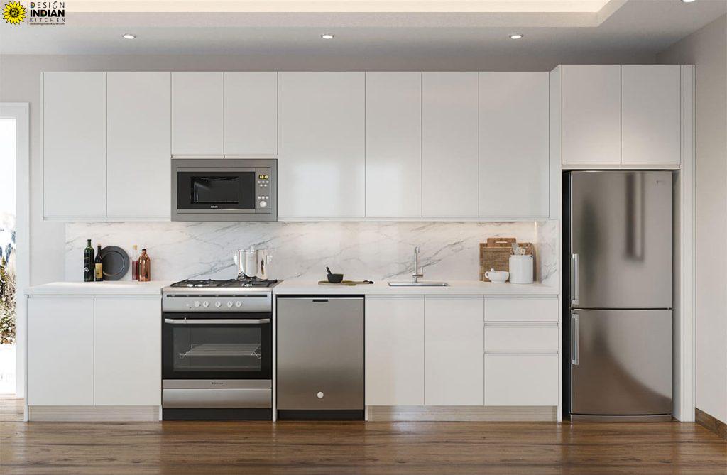 White Colour Modular Kitchen Designs