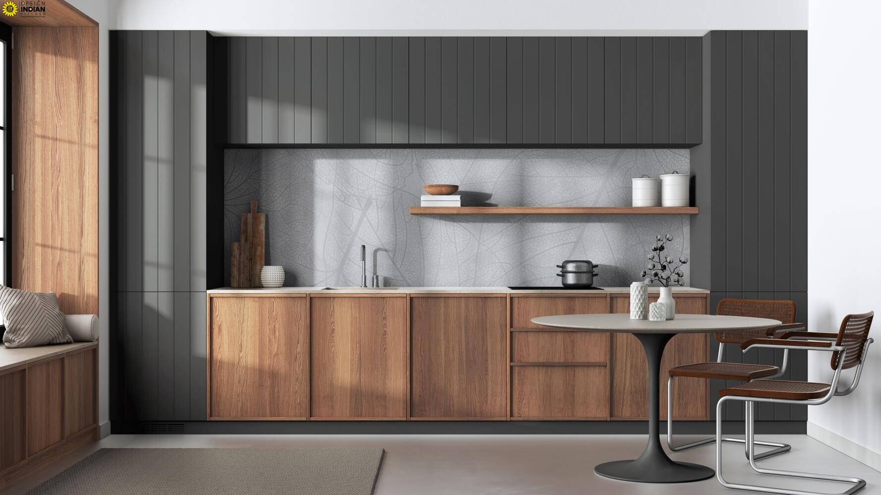 Wooden coloured Modular Kitchen Designs , Modular Kitchen In Central Delhi​
