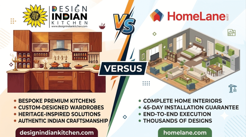 Homelane vs Design Indian Kitchen