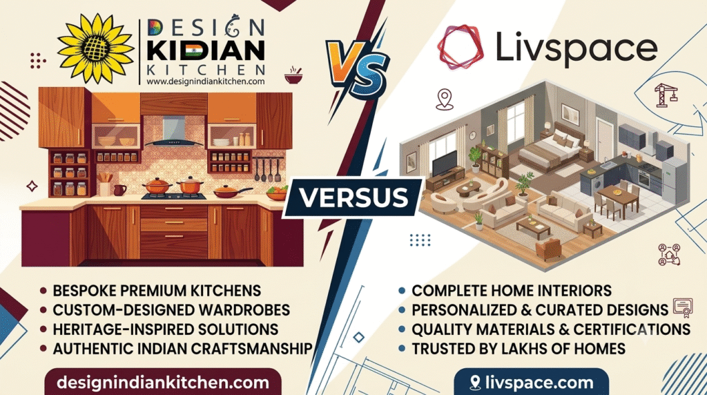 Livespace vs Design Indian Kitchen