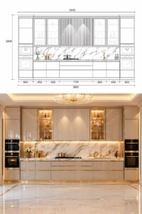 top modular kitchen delhi noida magazine 14976 Luxury is in the details_ where symmetry, materials, and lighting come together to create a master