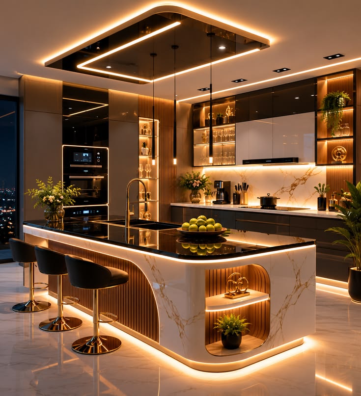 Modern Designer Kitchen with Statement Island