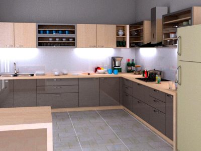 L Shape Modular Kitchen Manufactures