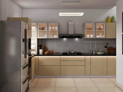 Beige Modular Kitchen Manufactures